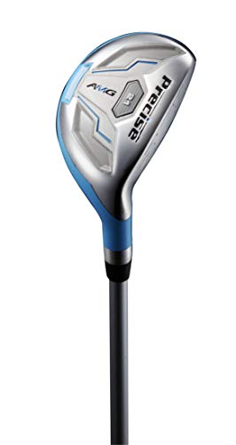 Precise AMG Ladies Womens Complete Golf Clubs Set Includes Driver, Fairway, Hybrid, 6-PW Irons, Putter, Stand Bag, 3 H/C's - Choose Color and Size! (Light Blue, Petite Size -1")