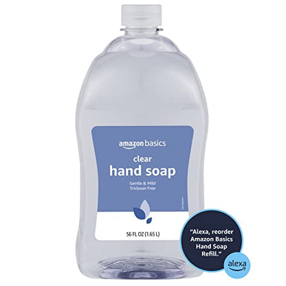 Amazon Basics Gentle & Mild Clear Liquid Hand Soap Refill, Triclosan-free, 56 Fluid Ounces, 1-Pack (Previously Solimo)