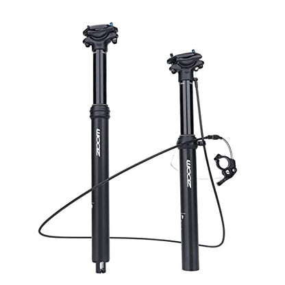 MEROCA Dropper Seatpost Mountain Bike Seatpost Bicycle Wire Control (Black 30.9*375mm External Wiring)