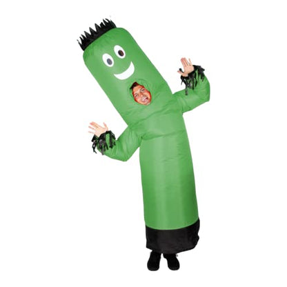 LookOurWay Air Dancers Inflatable Tube Man Costume - Wacky Waving Inflatable Tube Guy Blow Up Halloween Costume - Adult Size, Green