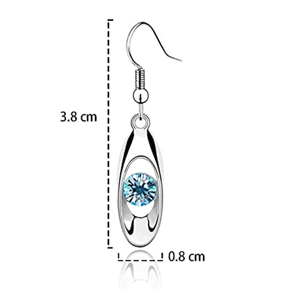 Hithop Fashion Crystal Drop Earring Oval Dangle Earrings