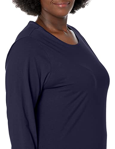 Just My Size Women's Plus Size Long Sleeve Tee, Hanes Navy, 3X