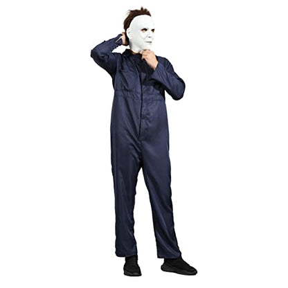 Xambop Michael Myers Costume for Adult Men,Halloween Cosplay Michael Myers Jumpsuit Coveralls (L)