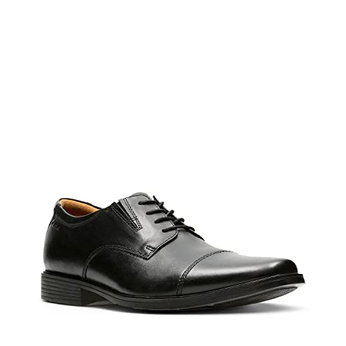 Clarks Men's Tilden Cap Oxford Shoe,Black Leather,10.5 M US