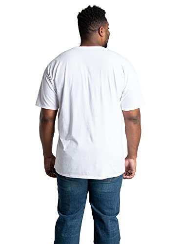 Fruit of the Loom Men's Size Big & Tall Eversoft Cotton Short Sleeve T Shirts, Breathable & Moisture Wicking with Odor Control, White, X-Large Tall