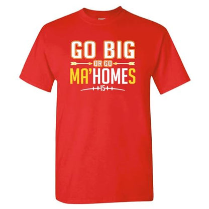 Xtreme Apparrel Go Big or Go Home T-Shirt for Kansas City Football Fans (Red Shirt, L)