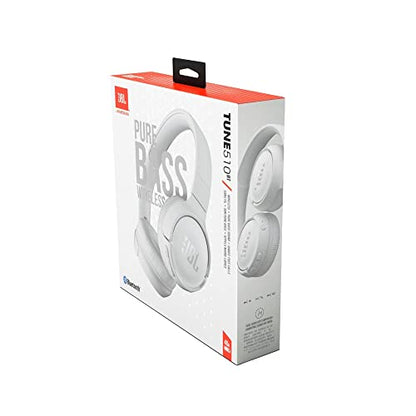 JBL Tune 510BT: Wireless On-Ear Headphones with Purebass Sound - White, Medium