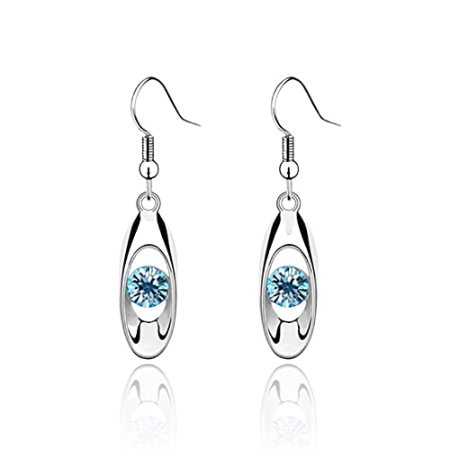 Hithop Fashion Crystal Drop Earring Oval Dangle Earrings