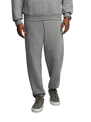 Fruit of the Loom mens Eversoft Fleece & Joggers (Regular Big Man) Sweatpants, Elastic Bottom - Grey Heather, Large US