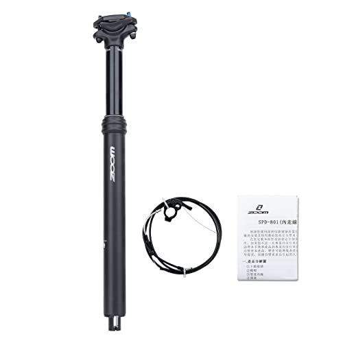 MEROCA Dropper Seatpost Mountain Bike Seatpost Bicycle Wire Control (Black 30.9*375mm External Wiring)