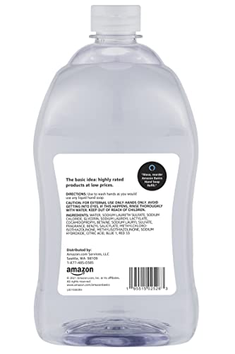 Amazon Basics Gentle & Mild Clear Liquid Hand Soap Refill, Triclosan-free, 56 Fluid Ounces, 1-Pack (Previously Solimo)