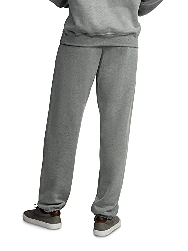 Fruit of the Loom mens Eversoft Fleece & Joggers (Regular Big Man) Sweatpants, Elastic Bottom - Grey Heather, Large US