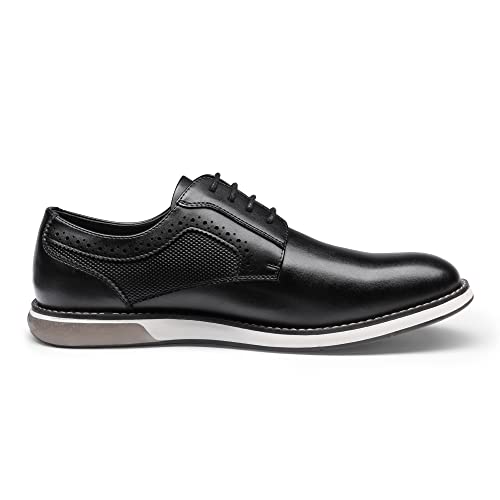 Bruno Marc Men's Plain Toe Casual Oxford Shoes Business Formal Derby Dress Sneakers Black, Size 12, SBOX223M