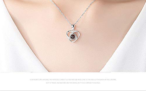 Ocosy Mothers Day Flower Gifts for Her, Preserved Real Flower Rose with Silver-Tone Heart Necklace I Love You in 100 Languages Gift Set, Enchanted Flower Rose Gifts, Blue