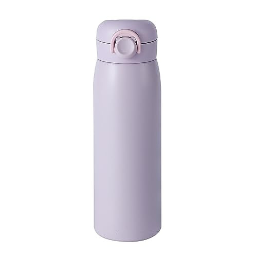 Jocoiot 17 oz Water Bottle Stainless Steel Thermos - Insulated Vacuum, Leak Proof, Keeps Drinks Hot/Cold - Ideal for Coffee, beverage, Water - Purple