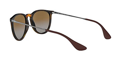 Ray-Ban RB4171 Erika Round Sunglasses, Light Havana/Polarized Grey Gradient Brown, 54 mm
