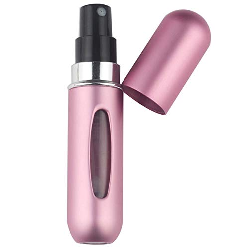 Refillable Perfume Atomizer Bottle, Pocket Cologne Sprayer, Travel Mini Perfume Atomizer Container Multicolor Perfume Spray, Scent Pump Case for Traveling 3 Pcs Pack of 5ml, Blue-Silver-Rose Pink