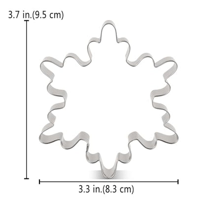 LILIAO Christmas Winter Snowflake Cookie Cutter - 3.3 x 3.7 inches - Stainless Steel