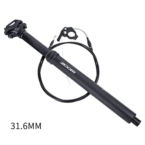 MEROCA Dropper Seatpost Mountain Bike Seatpost Bicycle Wire Control (Black 30.9*375mm External Wiring)