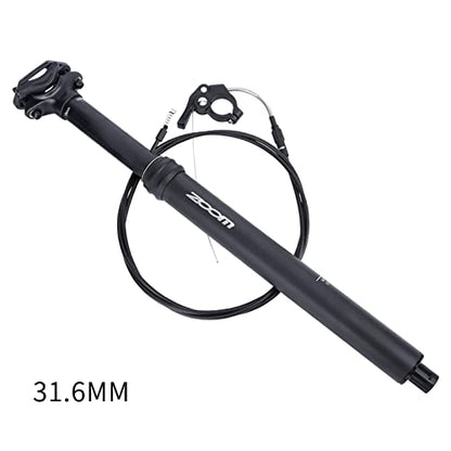 MEROCA Dropper Seatpost Mountain Bike Seatpost Bicycle Wire Control (Black 30.9*375mm External Wiring)