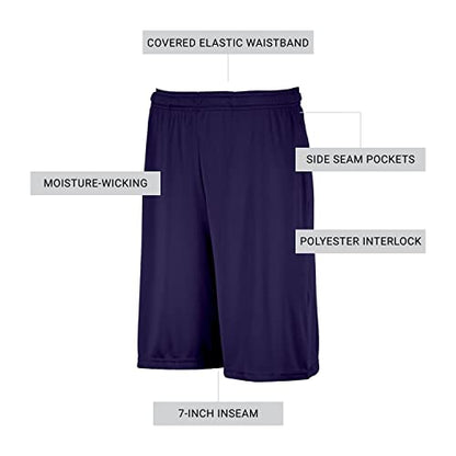 Russell Athletic Boys' Big Dri-Power Performance Short with Pockets, Purple, Large