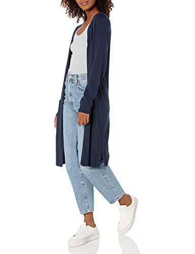 Amazon Essentials Women's Lightweight Longer Length Cardigan Sweater (Available in Plus Size), Navy, X-Large