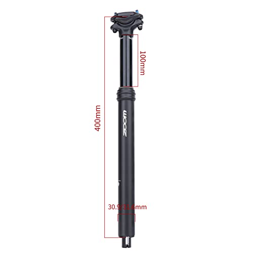 MEROCA Dropper Seatpost Mountain Bike Seatpost Bicycle Wire Control (Black 30.9*375mm External Wiring)