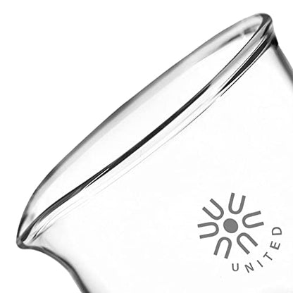 United Scientific™ BG1000-2000 Borosilicate Laboratory Grade Glass Beakers | Griffin Style Low Form Beaker | Graduated with Spout | Designed for Laboratories & Chemistry Classrooms | 2,000mL | 1 Each