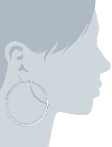 Amazon Essentials Stainless Steel Flattened Hoop Earrings (70mm)