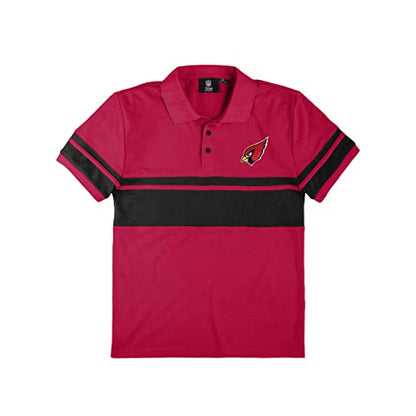 FOCO Arizona Cardinals NFL Mens Cotton Stripe Polo - M