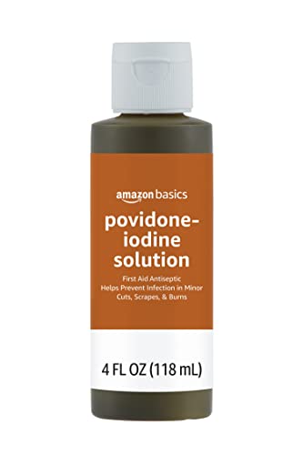 Amazon Basics First Aid Antiseptic, 10% Povidone Iodine Solution , 4 Fluid Ounces, 1-Pack (Previously Solimo)