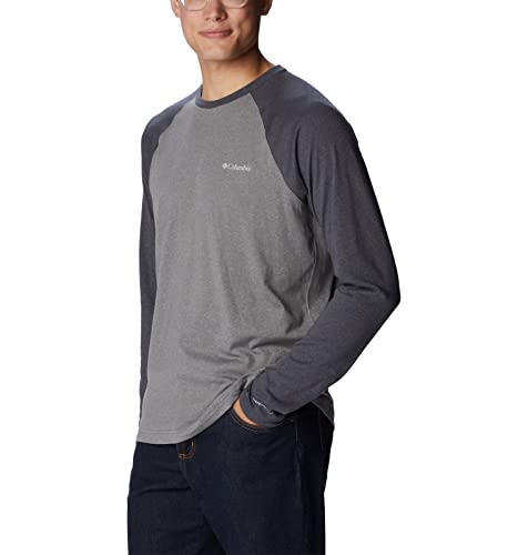 Columbia Men's Thistletown Hills Raglan Tee, City Grey Heather/Shark Heather, 4X Tall