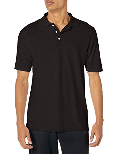 Hanes mens Short Sleeve X-temp Performance Polo fashion t shirts, Black, X-Large US