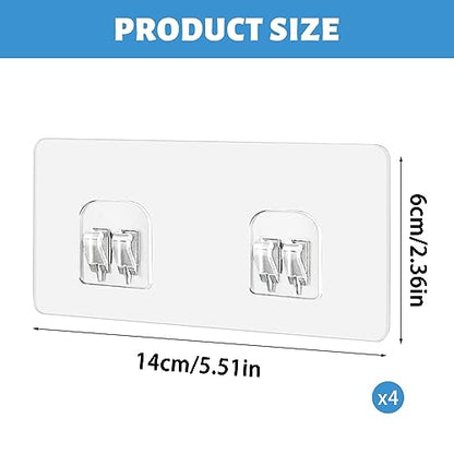 Chris.W 4 Pack Clear Adhesive Suction Sticker for No Drilling Bathroom Shower Shelf Accessories, Super Strong Adhesive Wall Sticker for Shower Caddy and More