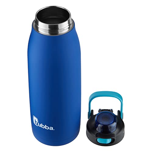 Bubba Radiant Vacuum-Insulated Stainless Steel Water Bottle with Leak-Proof Lid, Rubberized Water Bottle with Chug Cap, Keeps Drinks Cold up to 12 Hours, 32oz Cobalt