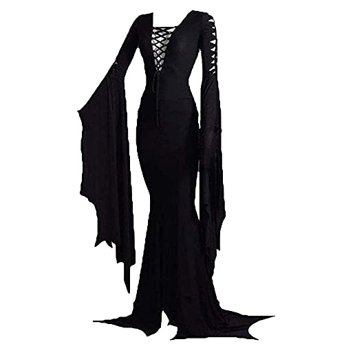 Women's Morticia Floor Dress Costume Adult Women Gothic Witch Vintage dress XL