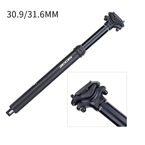 MEROCA Dropper Seatpost Mountain Bike Seatpost Bicycle Wire Control (Black 30.9*375mm External Wiring)