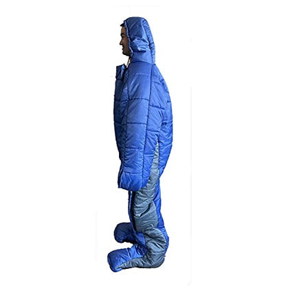 Gaorui Mummy Sleeping Bag Humanoid Sleeping Bag Outdoor Camping Sleeping Bag Winter Indoor Outdoor Portable Ultralight Warm Adult Windproof Sleeping Bag (Blue2#, M)