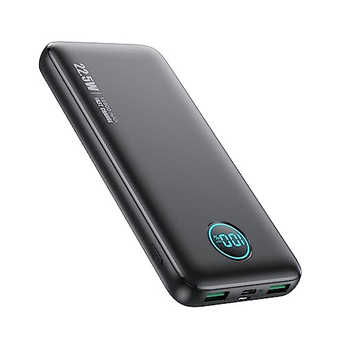 Portable Charger 10800mah,Ultra Slim 22.5W LCD Display Power Bank,Dual QC 4.0 PD USB C Fast Charging Battery Pack,3 Outputs Portable Phone Charger Compatible With Iphone Samsung Android Phone etc