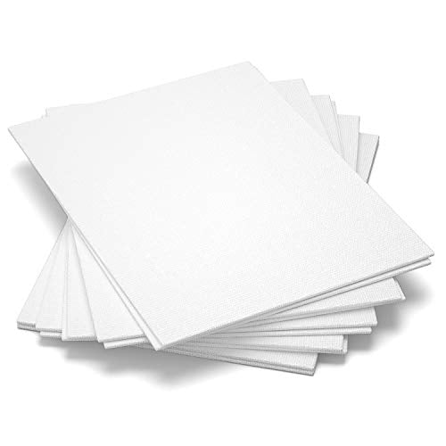 GOTIDEAL Canvas Boards, 8x10" inch Set of 10,Gesso Primed White Blank Canvases for Painting - 100% Cotton Art Supplies Canvas Panel for Acrylic Paint, Pouring, Oil Paint, Watercolor, Gouache