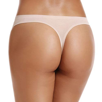 voenxe Seamless Thongs for Women No Show Thong Underwear Women 5-10 Pack (C-5 Pack Basics, Medium)