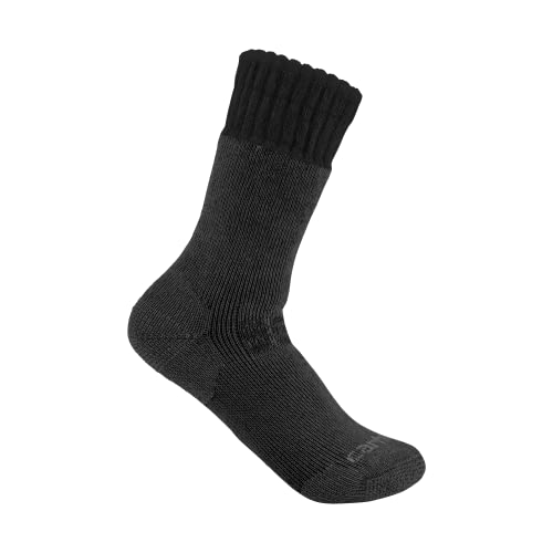 Carhartt Men's Heavyweight Synthetic-Wool Blend Boot Sock, Black, Medium