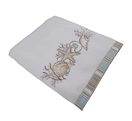 Avanti Linens - Bath Towel, Soft & Absorbent Cotton Towel (Sand Shells, White)