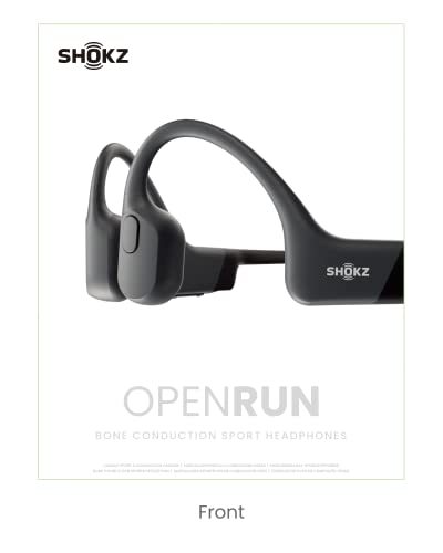 SHOKZ OpenRun (AfterShokz Aeropex) - Open-Ear Bluetooth Bone Conduction Sport Headphones - Sweat Resistant Wireless Earphones for Workouts and Running - Built-in Mic, with Headband
