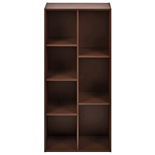 Amazon Basics 7 Cube Organizer Bookcase, Espresso, 9.3 x 19.5 x 41.7 in