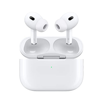 Apple AirPods Pro (2nd Gen) Wireless Earbuds, Up to 2X More Active Noise Cancelling, Adaptive Transparency, Personalized Spatial Audio MagSafe Charging Case (USB-C) Bluetooth Headphones for iPhone