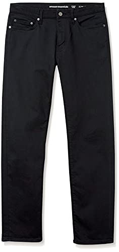 Amazon Essentials Men's Straight-Fit Stretch Jean, Black, 32W x 32L