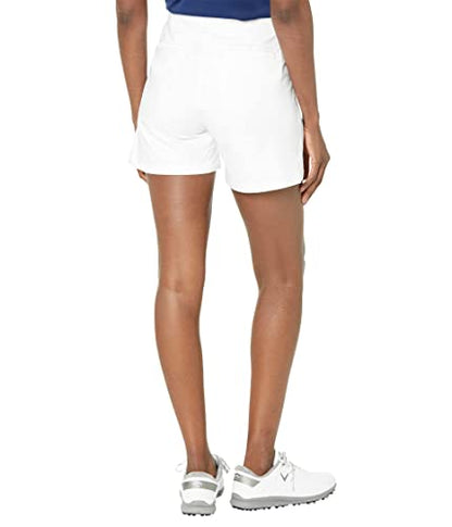 adidas Golf Women's Standard Pintuck Five INCH Pull-ON Short, White, L