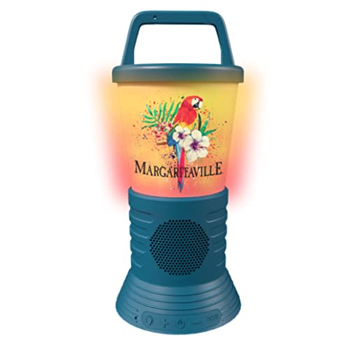 Margaritaville Light The Way Lantern Wireless Speaker with 3 Multicolored LED Light Modes, Waterproof Bluetooth Speaker, 5 Hours of Playtime, Table Lamp Outdoor Speaker with True Wireless Pairing