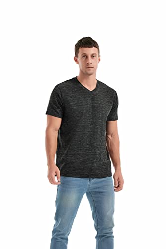 KLIEGOU Men's V Neck T Shirts - Casual Stylish Fitted Tees for Men 1 Black L